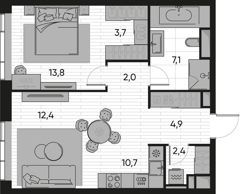 1-BD Apartment Sale, 57.1 sq. m. at Pride, Polkovaya Street, 1с27, Moscow, Russia #1 1-BD Apartment Sale, 57.1 sq. m. at Pride, Polkovaya Street, 1с27, Moscow, Russia #1