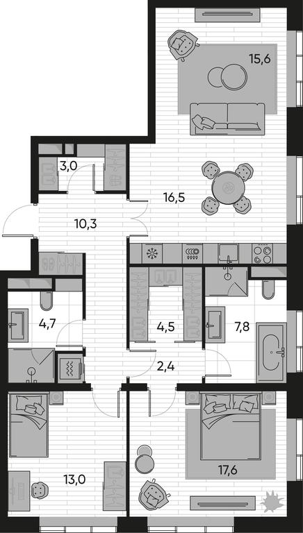 2-BD Apartment Sale, 95.4 sq. m. at Pride, Polkovaya Street, 1с27, Moscow, Russia #1 2-BD Apartment Sale, 95.4 sq. m. at Pride, Polkovaya Street, 1с27, Moscow, Russia #1