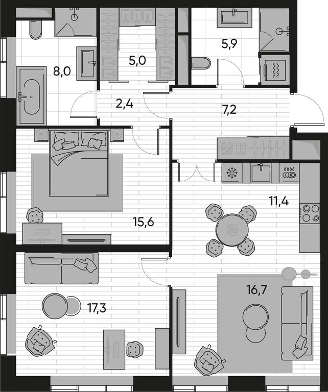 2-BD Apartment Sale, 89.5平方米 at Pride, Polkovaya Street, 1с27, Moscow, Russia #1 2-BD Apartment Sale, 89.5平方米 at Pride, Polkovaya Street, 1с27, Moscow, Russia #1