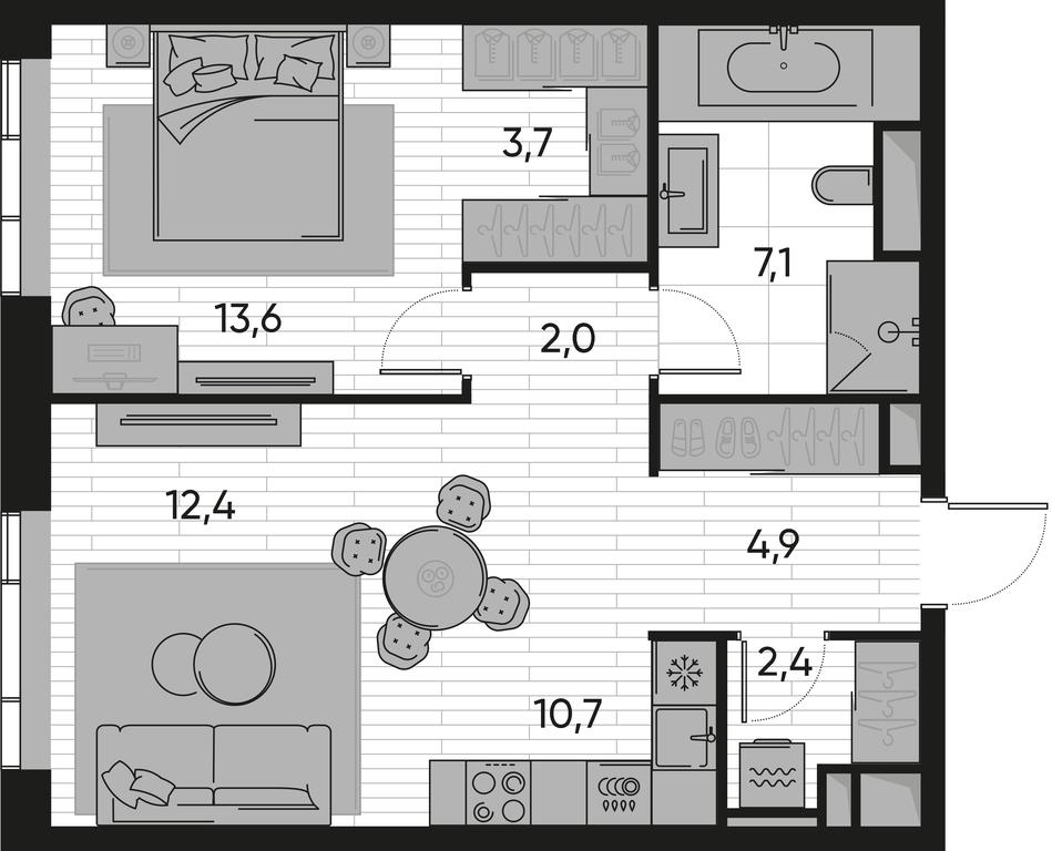 1-BD Apartment Sale, 56.8 sq. m. at Pride, Polkovaya Street, 1с27, Moscow, Russia #1 1-BD Apartment Sale, 56.8 sq. m. at Pride, Polkovaya Street, 1с27, Moscow, Russia #1