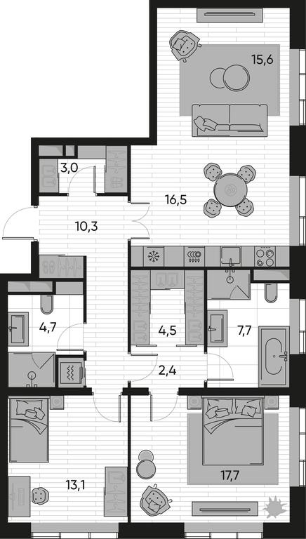 2-BD Apartment Sale, 96平方米 at Pride, Polkovaya Street, 1с27, Moscow, Russia #1 2-BD Apartment Sale, 96平方米 at Pride, Polkovaya Street, 1с27, Moscow, Russia #1