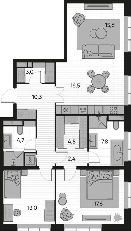 2-BD Apartment Sale, 95.4 sq. m. at Pride, Polkovaya Street, 1с27, Moscow, Russia #1 2-BD Apartment Sale, 95.4 sq. m. at Pride, Polkovaya Street, 1с27, Moscow, Russia #1