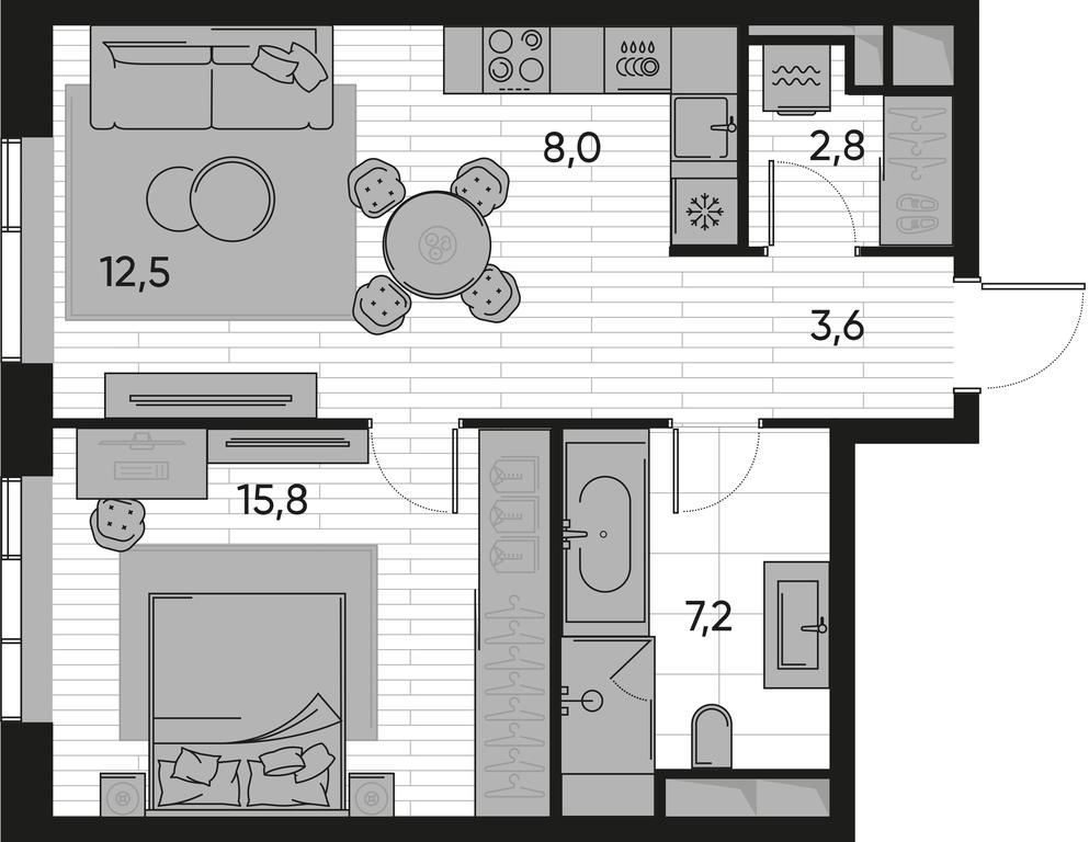 1-BD Apartment Sale, 49.9 sq. m. at Pride, Polkovaya Street, 1с27, Moscow, Russia #1 1-BD Apartment Sale, 49.9 sq. m. at Pride, Polkovaya Street, 1с27, Moscow, Russia #1