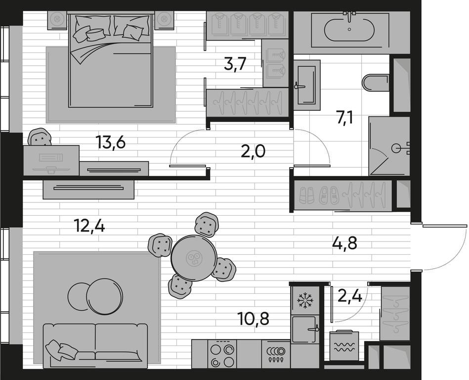 1-BD Apartment Sale, 56.8 sq. m. at Pride, Polkovaya Street, 1с27, Moscow, Russia #1 1-BD Apartment Sale, 56.8 sq. m. at Pride, Polkovaya Street, 1с27, Moscow, Russia #1