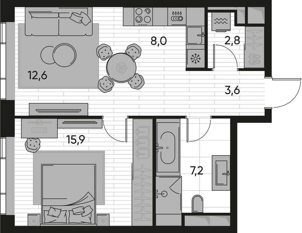 1-BD Apartment Sale, 50.1 sq. m. at Pride, Polkovaya Street, 1с27, Moscow, Russia #1 1-BD Apartment Sale, 50.1 sq. m. at Pride, Polkovaya Street, 1с27, Moscow, Russia #1