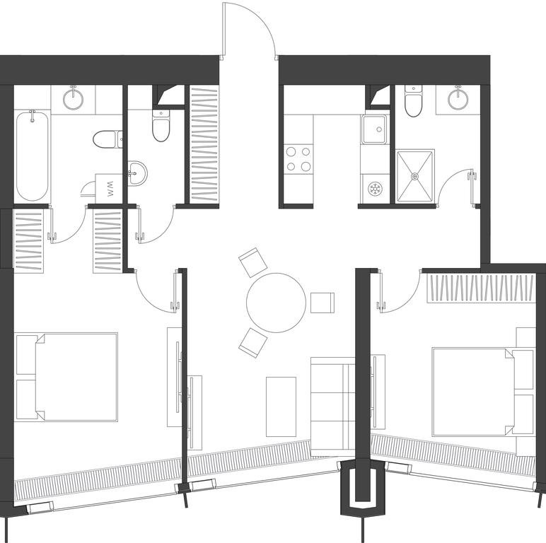2-BD Apartment Sale, 76.94 sq. m. at Dom Dau, 1st Krasnogvardeysky Drive, 12с6, Moscow, Russia #2 2-BD Apartment Sale, 76.94 sq. m. at Dom Dau, 1st Krasnogvardeysky Drive, 12с6, Moscow, Russia #2