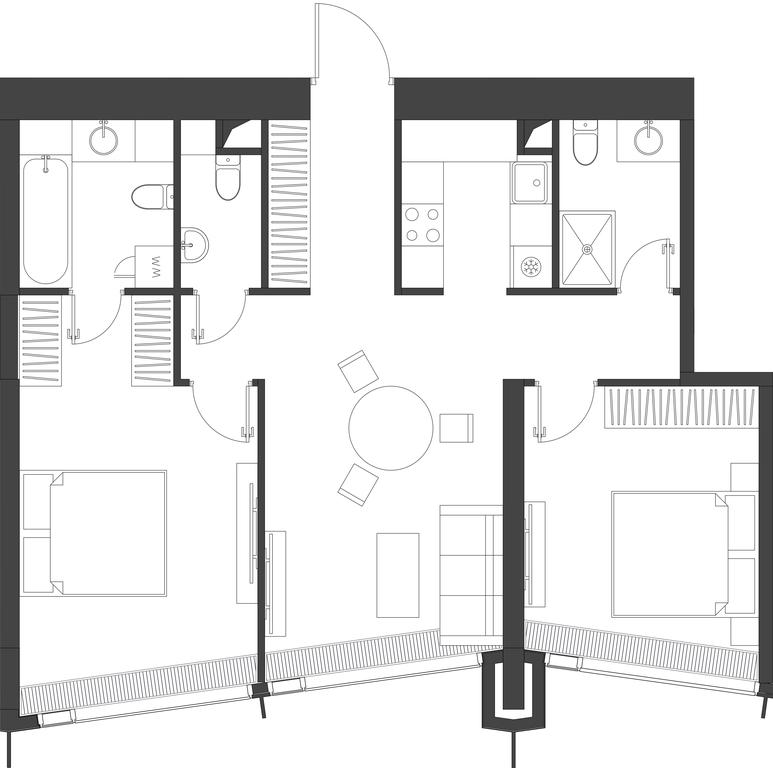 2-BD Apartment Sale, 76.94 sq. m. at Dom Dau, 1st Krasnogvardeysky Drive, 12с6, Moscow, Russia #2