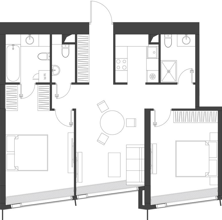 2-BD Apartment Sale, 78.59平方米 at Dom Dau, 1st Krasnogvardeysky Drive, 12с6, Moscow, Russia #2 2-BD Apartment Sale, 78.59平方米 at Dom Dau, 1st Krasnogvardeysky Drive, 12с6, Moscow, Russia #2