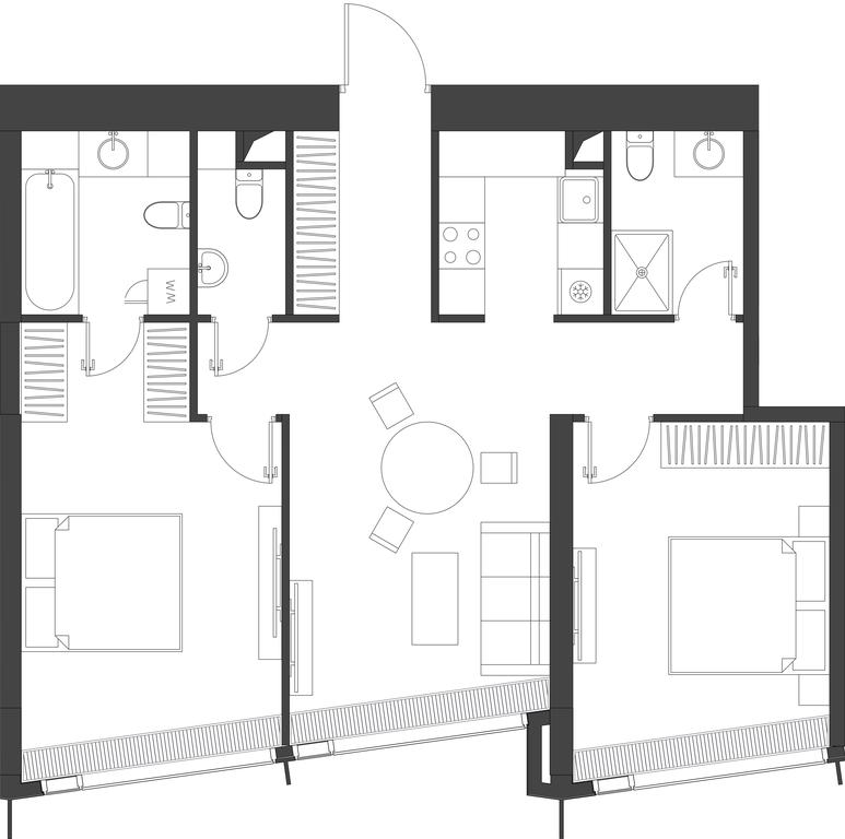 2-BD Apartment Sale, 78.59 sq. m. at Dom Dau, 1st Krasnogvardeysky Drive, 12с6, Moscow, Russia #2 2-BD Apartment Sale, 78.59 sq. m. at Dom Dau, 1st Krasnogvardeysky Drive, 12с6, Moscow, Russia #2