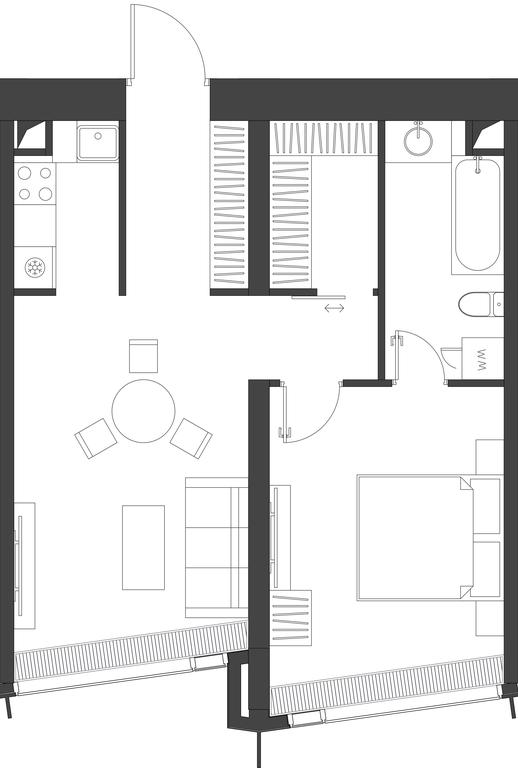 1-BD Apartment Sale, 53.77 sq. m. at Dom Dau, 1st Krasnogvardeysky Drive, 12с6, Moscow, Russia #2