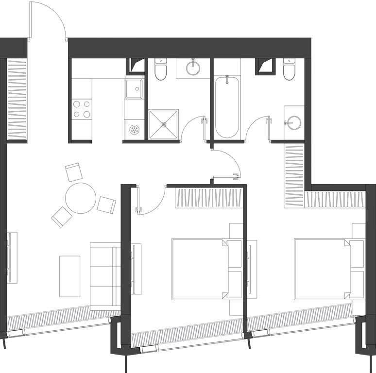 2-BD Apartment Sale, 74.51平方米 at Dom Dau, 1st Krasnogvardeysky Drive, 12с6, Moscow, Russia #2 2-BD Apartment Sale, 74.51平方米 at Dom Dau, 1st Krasnogvardeysky Drive, 12с6, Moscow, Russia #2
