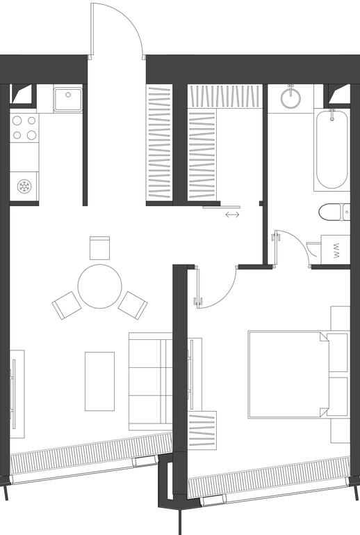 1-BD Apartment Sale, 53.77平方米 at Dom Dau, 1st Krasnogvardeysky Drive, 12с6, Moscow, Russia #2
