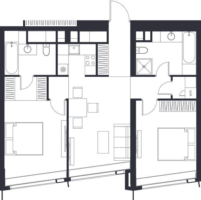 2-BD Apartment Sale, 74.51平方米 at Dom Dau, 1st Krasnogvardeysky Drive, 12с6, Moscow, Russia #1 2-BD Apartment Sale, 74.51平方米 at Dom Dau, 1st Krasnogvardeysky Drive, 12с6, Moscow, Russia #1