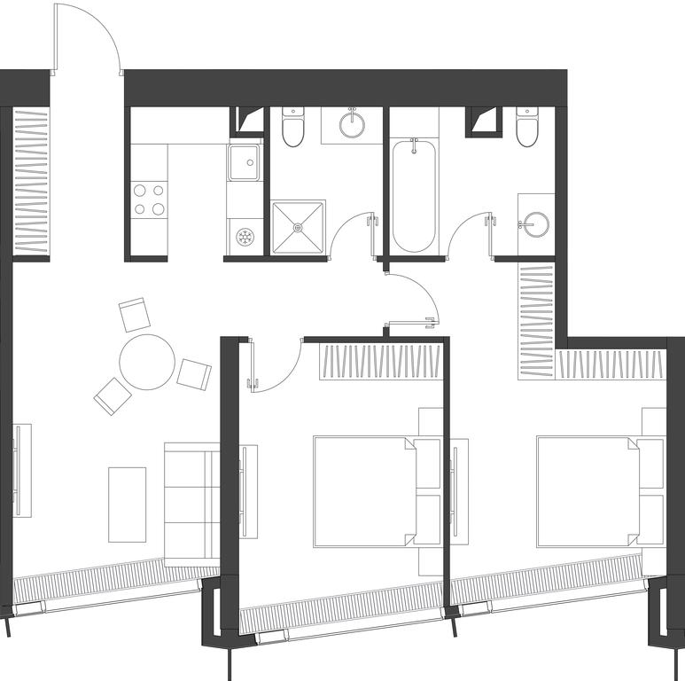 2-BD Apartment Sale, 74.51 sq. m. at Dom Dau, 1st Krasnogvardeysky Drive, 12с6, Moscow, Russia #2 2-BD Apartment Sale, 74.51 sq. m. at Dom Dau, 1st Krasnogvardeysky Drive, 12с6, Moscow, Russia #2