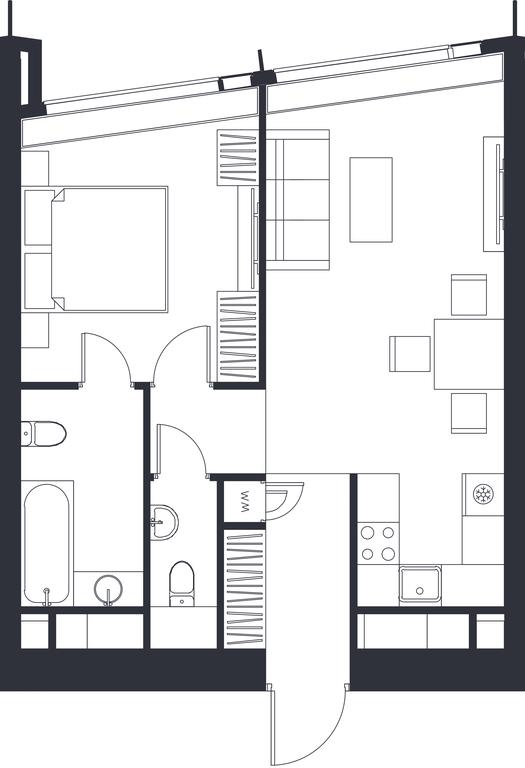 1-BD Apartment Sale, 52 sq. m. at Dom Dau, 1st Krasnogvardeysky Drive, 12с6, Moscow, Russia #1