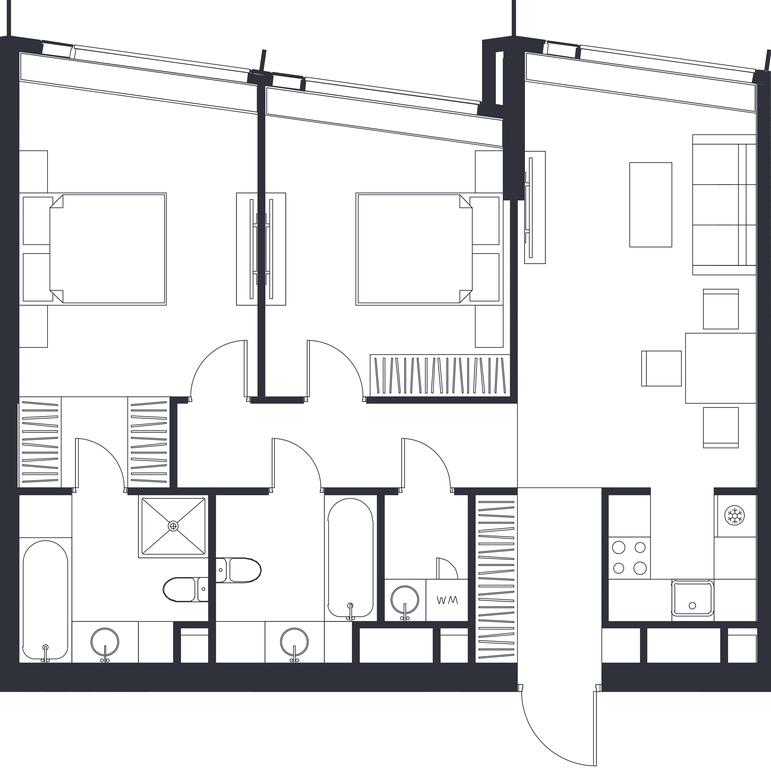 2-BD Apartment Sale, 83.81 sq. m. at Dom Dau, 1st Krasnogvardeysky Drive, 12с6, Moscow, Russia #1 2-BD Apartment Sale, 83.81 sq. m. at Dom Dau, 1st Krasnogvardeysky Drive, 12с6, Moscow, Russia #1