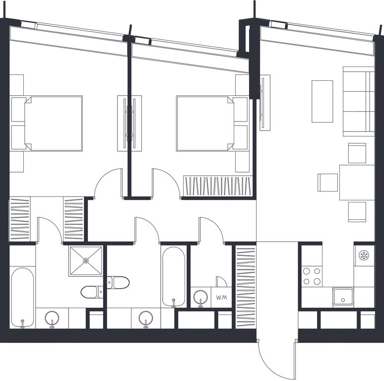 2-BD Apartment Sale, 82.6 sq. m. at Dom Dau, 1st Krasnogvardeysky Drive, 12с6, Moscow, Russia #1 2-BD Apartment Sale, 82.6 sq. m. at Dom Dau, 1st Krasnogvardeysky Drive, 12с6, Moscow, Russia #1