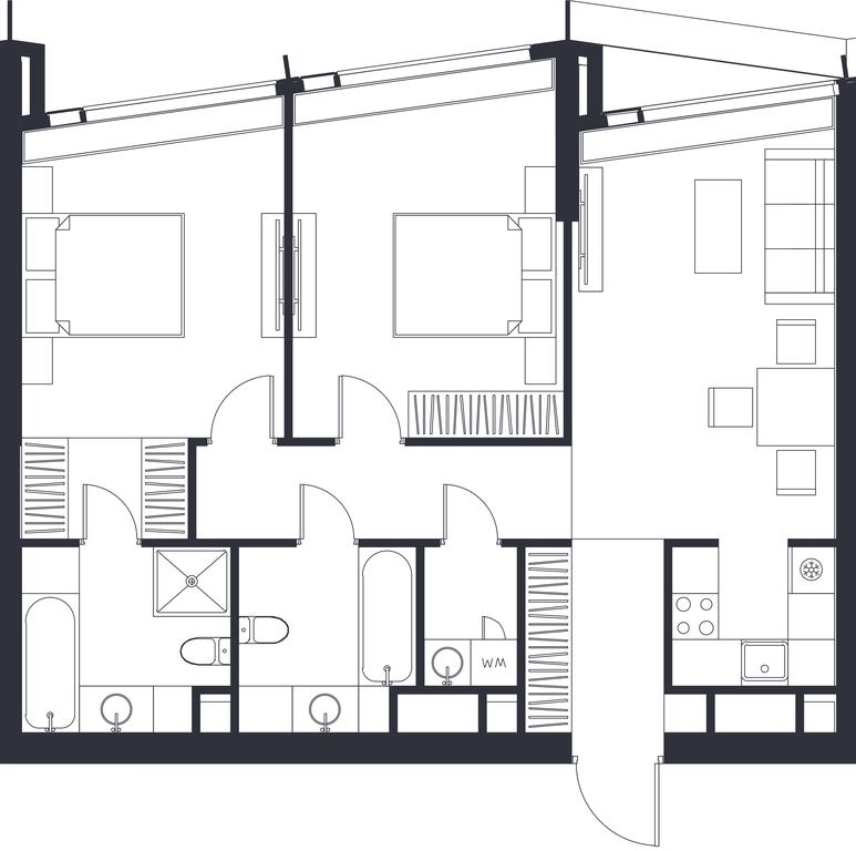 2-BD Apartment Sale, 82.17 sq. m. at Dom Dau, 1st Krasnogvardeysky Drive, 12с6, Moscow, Russia #1