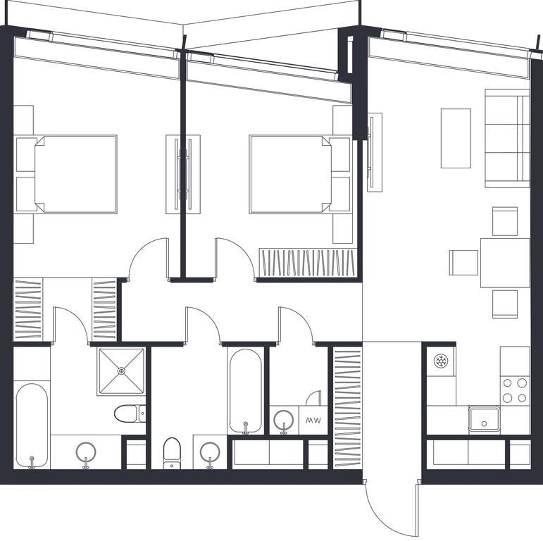 2-BD Apartment Sale, 83.8 sq. m. at Dom Dau, 1st Krasnogvardeysky Drive, 12с6, Moscow, Russia #1