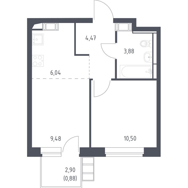 Apartment Sale, 35.3平方米 at Alkhimovo, Ryazanovskoe Highway, 31к1, Moscow, Russia #1 Apartment Sale, 35.3平方米 at Alkhimovo, Ryazanovskoe Highway, 31к1, Moscow, Russia #1