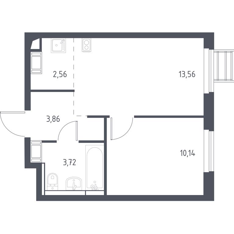 1-BD Apartment Sale, 33.84 sq. m. at Gorki Park, Shkolnaya ulitsa, 2, derevnya Korobovo, Leninskiy City District, Moscow Region, Russia #1