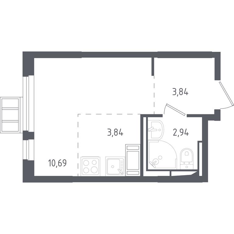 Продажа квартиры, 21,31 м² в ЖК «Горки Парк», Школьная улица, 2, деревня Коробово, Ленинский городской округ, Московская область, Россия #1