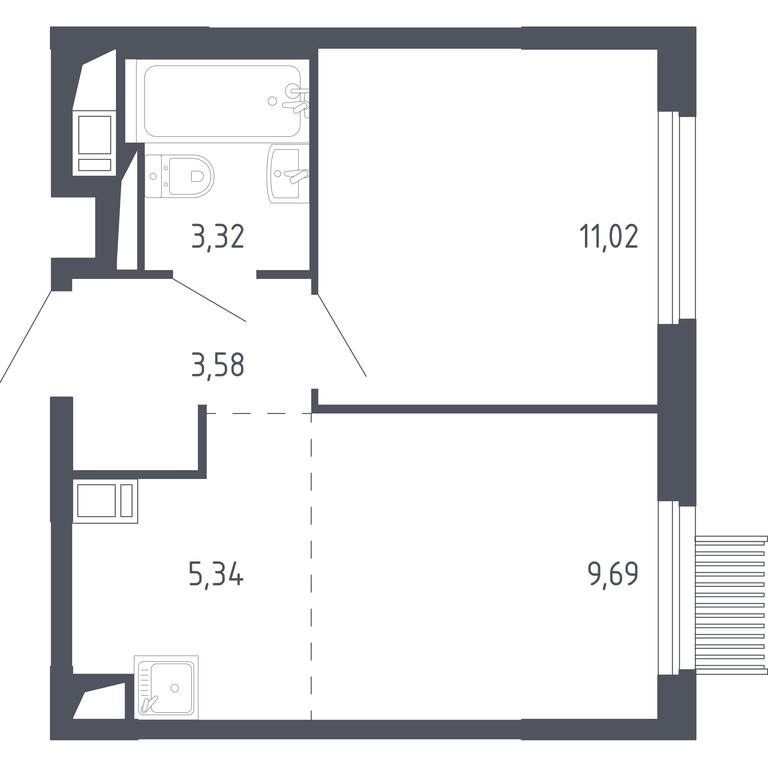 Продажа 1-комн. квартиры, 32,2 м² в ЖК «Мытищи Парк», Силикатная улица, 41к3, Мытищи, Московская область, Россия #1