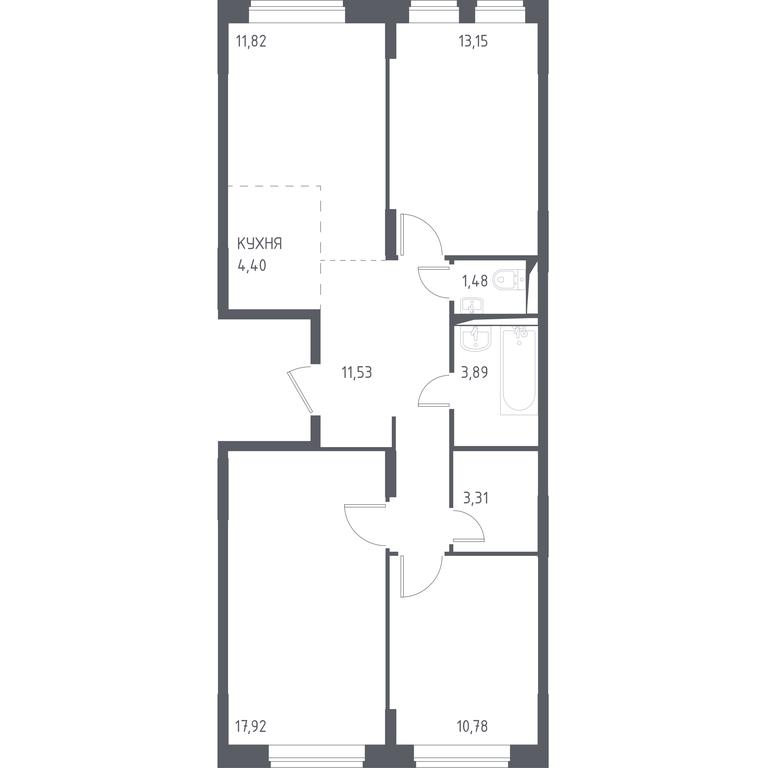 2-BD Apartment Sale, 77.4 sq. m. at Ostafevo, Ostafyevskoe Highway, 12к1, Ryazanovskoe Settlement, Moscow, Russia #2 2-BD Apartment Sale, 77.4 sq. m. at Ostafevo, Ostafyevskoe Highway, 12к1, Ryazanovskoe Settlement, Moscow, Russia #2