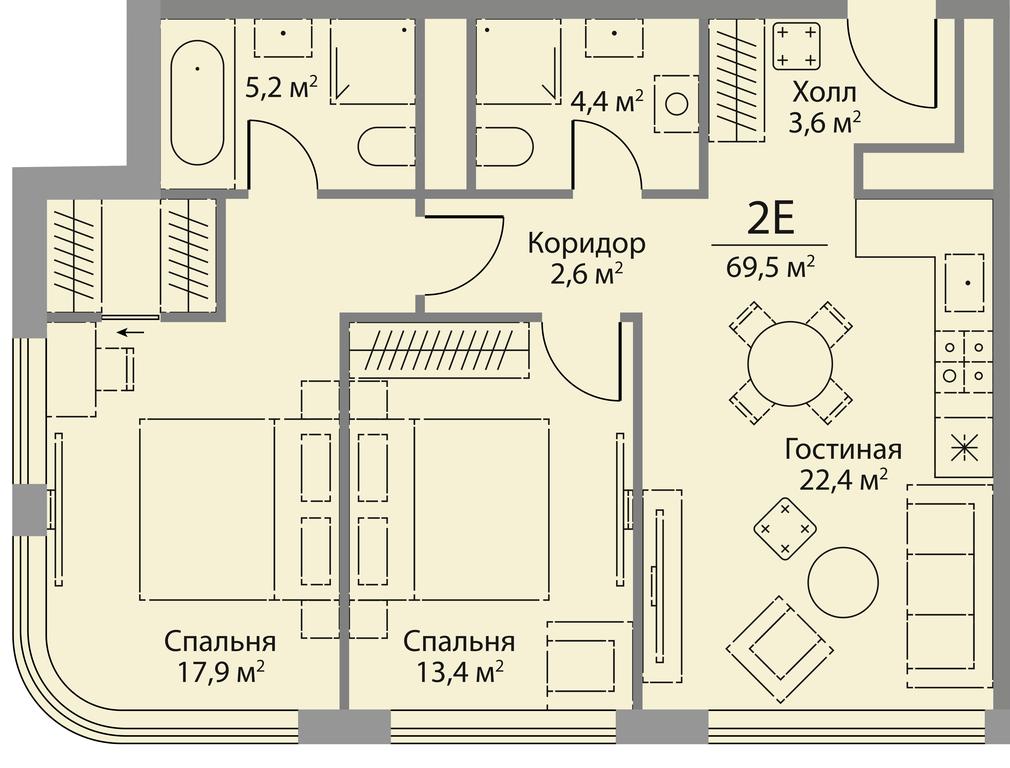 2-BD Apartment Sale, 72.1 sq. m. at Stories, zhiloy kompleks Storis na Mosfilmovskoy, kvartal Kinematograficheskiy, Moscow, Russia #1 2-BD Apartment Sale, 72.1 sq. m. at Stories, zhiloy kompleks Storis na Mosfilmovskoy, kvartal Kinematograficheskiy, Moscow, Russia #1
