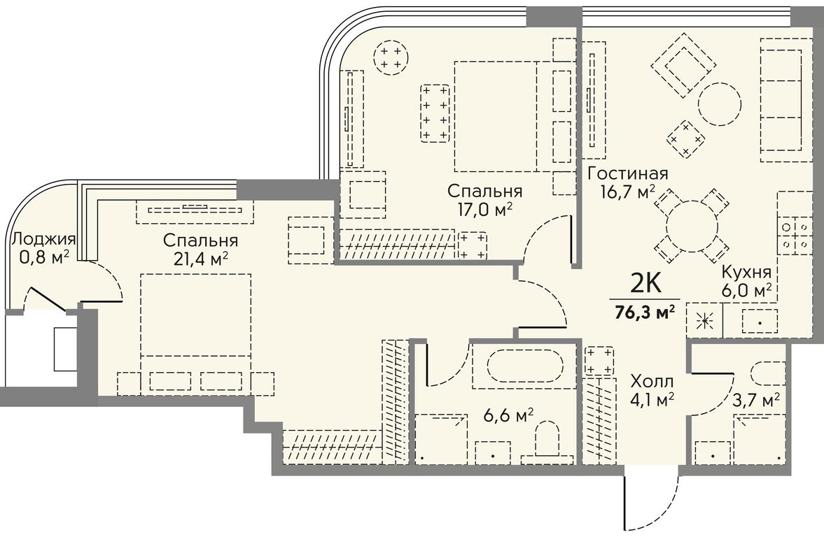 2-BD Apartment Sale, 76.3 sq. m. at Stories, zhiloy kompleks Storis na Mosfilmovskoy, kvartal Kinematograficheskiy, Moscow, Russia #2 2-BD Apartment Sale, 76.3 sq. m. at Stories, zhiloy kompleks Storis na Mosfilmovskoy, kvartal Kinematograficheskiy, Moscow, Russia #2