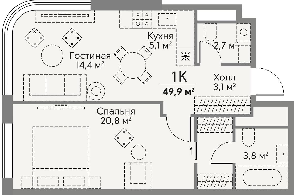 1-BD Apartment Sale, 49.9平方米 at Stories, zhiloy kompleks Storis na Mosfilmovskoy, kvartal Kinematograficheskiy, Moscow, Russia #2 1-BD Apartment Sale, 49.9平方米 at Stories, zhiloy kompleks Storis na Mosfilmovskoy, kvartal Kinematograficheskiy, Moscow, Russia #2