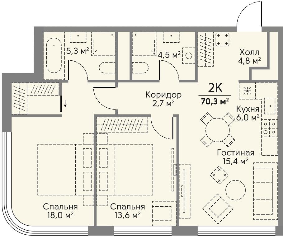 2-BD Apartment Sale, 70.3 sq. m. at Stories, zhiloy kompleks Storis na Mosfilmovskoy, kvartal Kinematograficheskiy, Moscow, Russia #2 2-BD Apartment Sale, 70.3 sq. m. at Stories, zhiloy kompleks Storis na Mosfilmovskoy, kvartal Kinematograficheskiy, Moscow, Russia #2