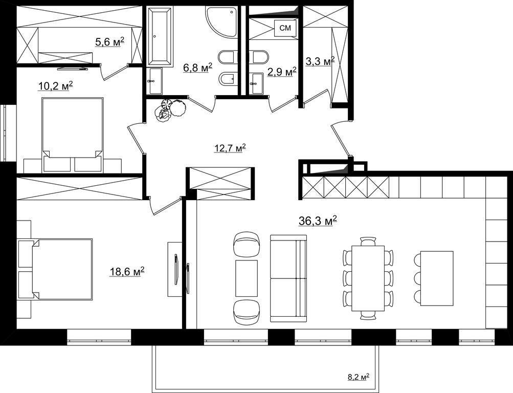 Apartment Sale, 91.84 sq. m. at River Residences, Tamanskaya Street, 1, Moscow, Russia #2