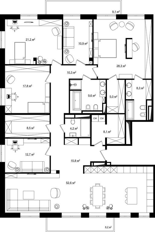 Apartment Sale, 203.24平方米 at River Residences, Tamanskaya Street, 1, Moscow, Russia #2 Apartment Sale, 203.24平方米 at River Residences, Tamanskaya Street, 1, Moscow, Russia #2
