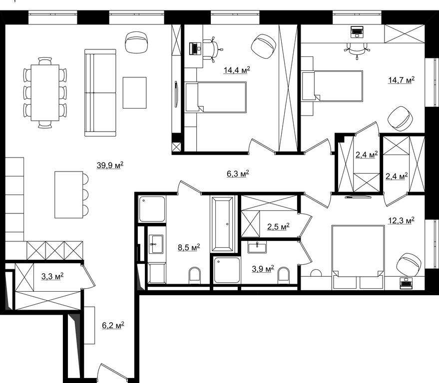 Apartment Sale, 117.53 sq. m. at River Residences, Tamanskaya Street, 1, Moscow, Russia #2 Apartment Sale, 117.53 sq. m. at River Residences, Tamanskaya Street, 1, Moscow, Russia #2