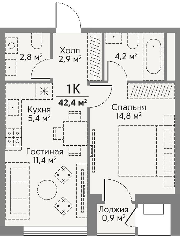1-BD Apartment Sale, 42.4平方米 at Stories, zhiloy kompleks Storis na Mosfilmovskoy, kvartal Kinematograficheskiy, Moscow, Russia #2 1-BD Apartment Sale, 42.4平方米 at Stories, zhiloy kompleks Storis na Mosfilmovskoy, kvartal Kinematograficheskiy, Moscow, Russia #2