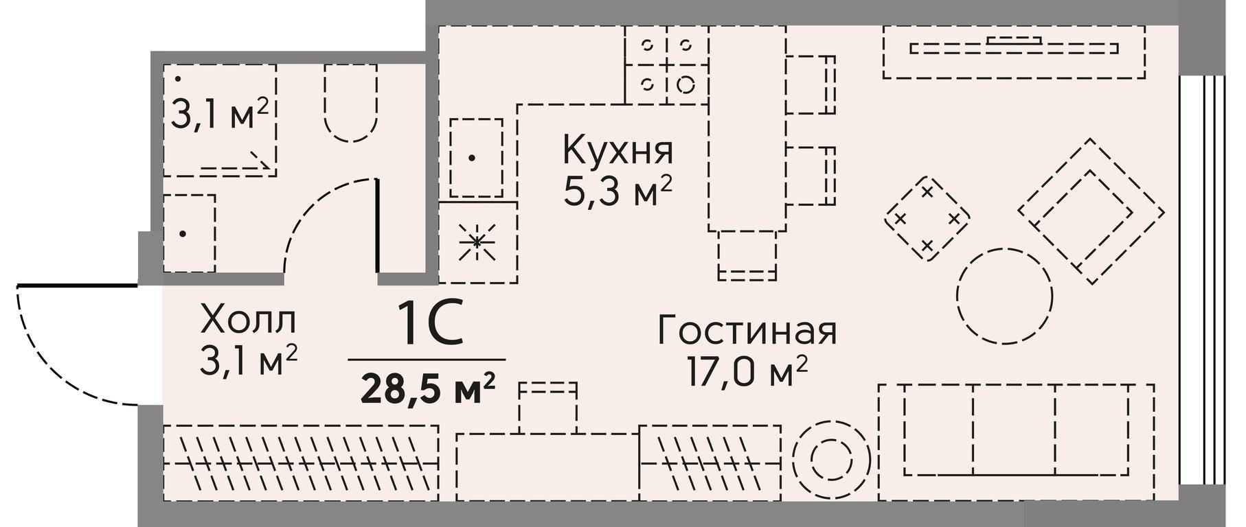 Apartment Sale, 28.5 sq. m. at Stories, zhiloy kompleks Storis na Mosfilmovskoy, kvartal Kinematograficheskiy, Moscow, Russia #2