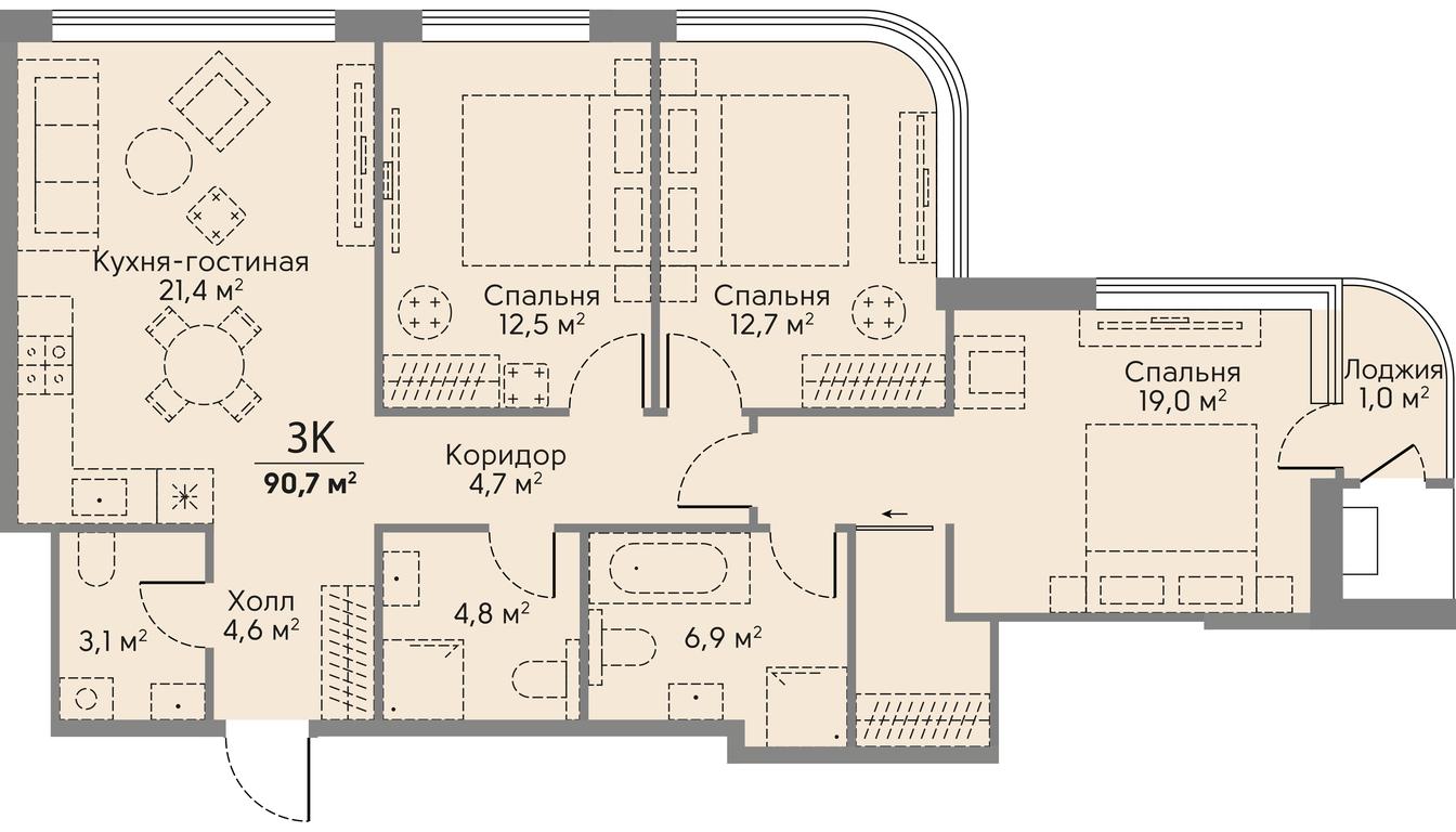 3-BD Apartment Sale, 90.7 sq. m. at Stories, zhiloy kompleks Storis na Mosfilmovskoy, kvartal Kinematograficheskiy, Moscow, Russia #2 3-BD Apartment Sale, 90.7 sq. m. at Stories, zhiloy kompleks Storis na Mosfilmovskoy, kvartal Kinematograficheskiy, Moscow, Russia #2
