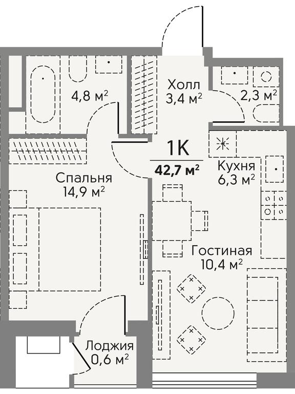 1-BD Apartment Sale, 42.7平方米 at Stories, zhiloy kompleks Storis na Mosfilmovskoy, kvartal Kinematograficheskiy, Moscow, Russia #2 1-BD Apartment Sale, 42.7平方米 at Stories, zhiloy kompleks Storis na Mosfilmovskoy, kvartal Kinematograficheskiy, Moscow, Russia #2