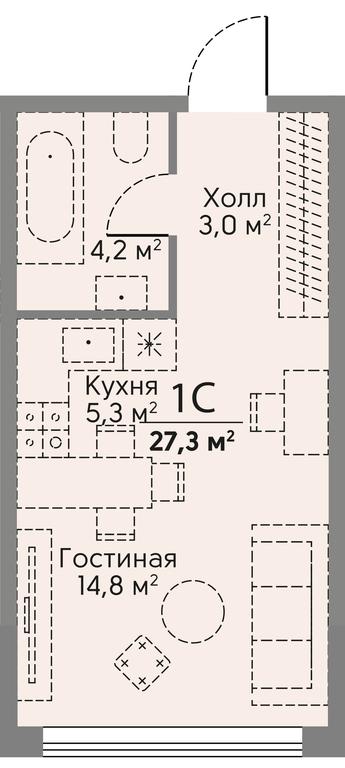 Apartment Sale, 27.3 sq. m. at Stories, zhiloy kompleks Storis na Mosfilmovskoy, kvartal Kinematograficheskiy, Moscow, Russia #2 Apartment Sale, 27.3 sq. m. at Stories, zhiloy kompleks Storis na Mosfilmovskoy, kvartal Kinematograficheskiy, Moscow, Russia #2