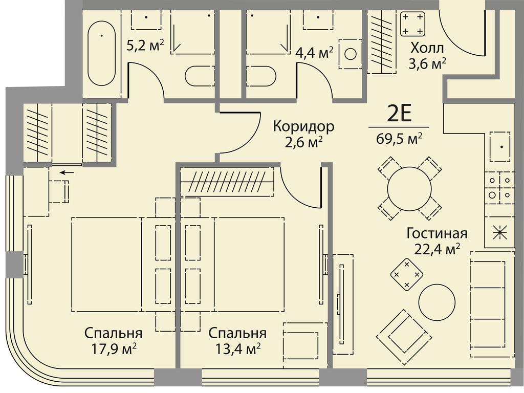 2-BD Apartment Sale, 70.1平方米 at Stories, zhiloy kompleks Storis na Mosfilmovskoy, kvartal Kinematograficheskiy, Moscow, Russia #1 2-BD Apartment Sale, 70.1平方米 at Stories, zhiloy kompleks Storis na Mosfilmovskoy, kvartal Kinematograficheskiy, Moscow, Russia #1