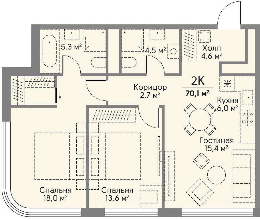 2-BD Apartment Sale, 70.1平方米 at Stories, zhiloy kompleks Storis na Mosfilmovskoy, kvartal Kinematograficheskiy, Moscow, Russia #2 2-BD Apartment Sale, 70.1平方米 at Stories, zhiloy kompleks Storis na Mosfilmovskoy, kvartal Kinematograficheskiy, Moscow, Russia #2