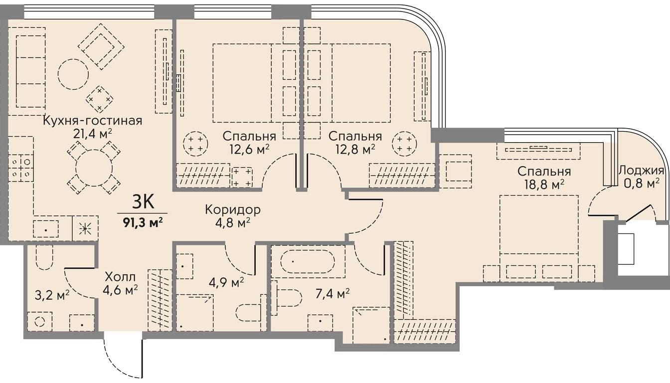 3-BD Apartment Sale, 91.3 sq. m. at Stories, zhiloy kompleks Storis na Mosfilmovskoy, kvartal Kinematograficheskiy, Moscow, Russia #2 3-BD Apartment Sale, 91.3 sq. m. at Stories, zhiloy kompleks Storis na Mosfilmovskoy, kvartal Kinematograficheskiy, Moscow, Russia #2