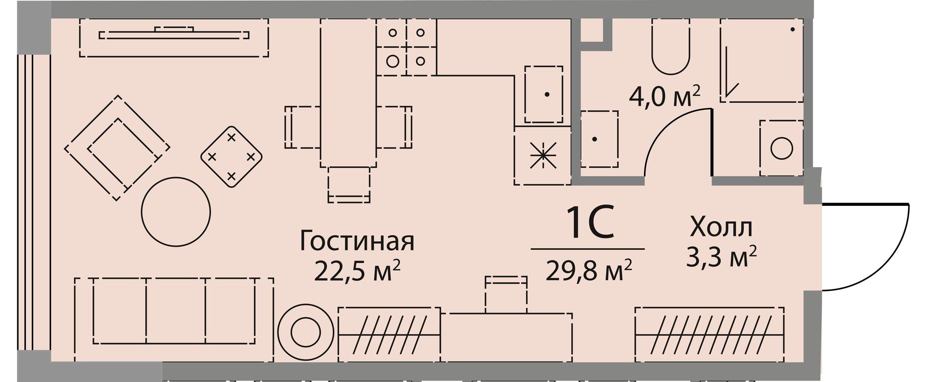 Apartment Sale, 30 sq. m. at Stories, zhiloy kompleks Storis na Mosfilmovskoy, kvartal Kinematograficheskiy, Moscow, Russia #1