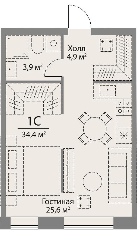 Apartment Sale, 34.4 sq. m. at Stories, zhiloy kompleks Storis na Mosfilmovskoy, kvartal Kinematograficheskiy, Moscow, Russia #2 Apartment Sale, 34.4 sq. m. at Stories, zhiloy kompleks Storis na Mosfilmovskoy, kvartal Kinematograficheskiy, Moscow, Russia #2