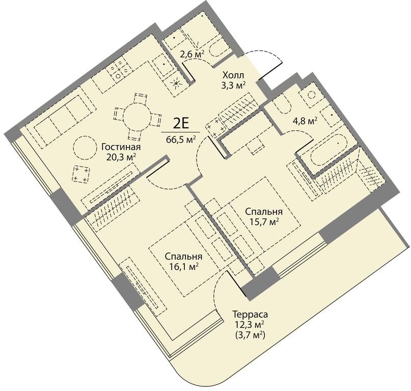 2-BD Apartment Sale, 66.5 sq. m. at Stories, zhiloy kompleks Storis na Mosfilmovskoy, kvartal Kinematograficheskiy, Moscow, Russia #2 2-BD Apartment Sale, 66.5 sq. m. at Stories, zhiloy kompleks Storis na Mosfilmovskoy, kvartal Kinematograficheskiy, Moscow, Russia #2