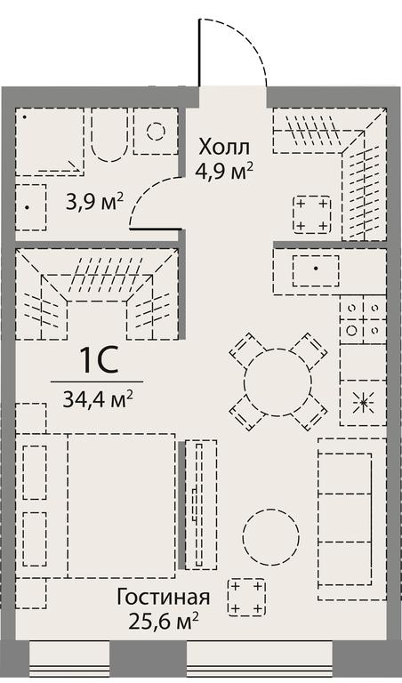 Apartment Sale, 34.4 sq. m. at Stories, zhiloy kompleks Storis na Mosfilmovskoy, kvartal Kinematograficheskiy, Moscow, Russia #2 Apartment Sale, 34.4 sq. m. at Stories, zhiloy kompleks Storis na Mosfilmovskoy, kvartal Kinematograficheskiy, Moscow, Russia #2