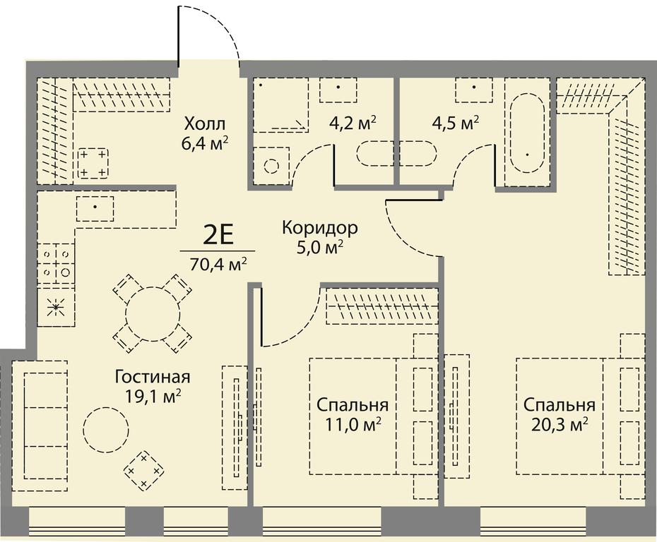 2-BD Apartment Sale, 70.4 sq. m. at Stories, zhiloy kompleks Storis na Mosfilmovskoy, kvartal Kinematograficheskiy, Moscow, Russia #2 2-BD Apartment Sale, 70.4 sq. m. at Stories, zhiloy kompleks Storis na Mosfilmovskoy, kvartal Kinematograficheskiy, Moscow, Russia #2