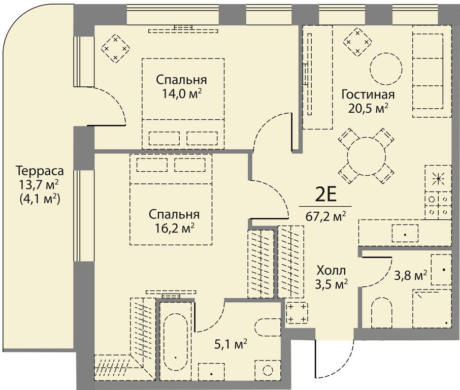 2-BD Apartment Sale, 67.2 sq. m. at Stories, zhiloy kompleks Storis na Mosfilmovskoy, kvartal Kinematograficheskiy, Moscow, Russia #2 2-BD Apartment Sale, 67.2 sq. m. at Stories, zhiloy kompleks Storis na Mosfilmovskoy, kvartal Kinematograficheskiy, Moscow, Russia #2