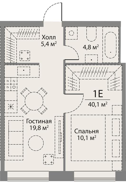 2-BD Apartment Sale, 64.9 sq. m. at Stories, zhiloy kompleks Storis na Mosfilmovskoy, kvartal Kinematograficheskiy, Moscow, Russia #2